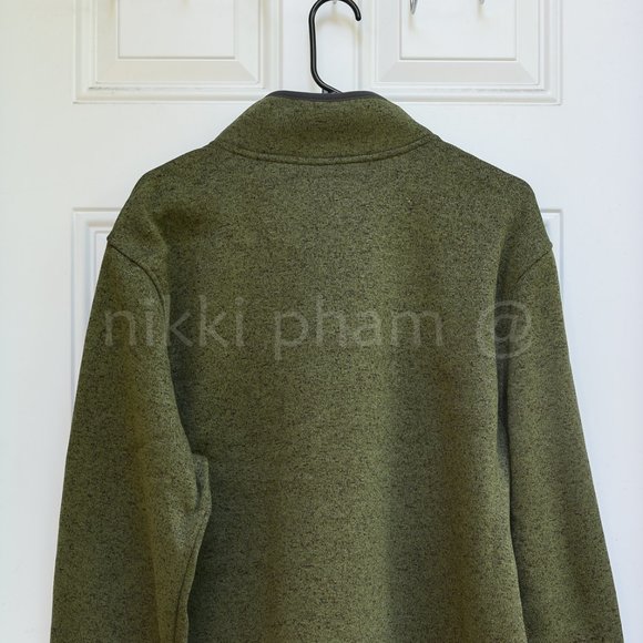 Eddie Bauer radiator fleece snap front pullover in green - Picture 4 of 4